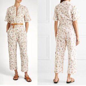 Isabel Marant Talma White Floral 100% Cotton Jumpsuit EU Size 36 NWOT